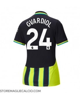 Manchester City Josko Gvardiol #24 Maglia Gara Trasferta Repliche 2024-25 Donna